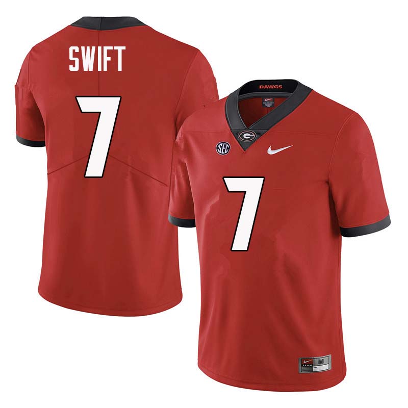 Men Georgia Bulldogs #7 DAndre Swift College Football Jerseys Sale-Red - Click Image to Close
